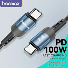 Image of Type C to Type C Cable PD 100W Fast Charger Long Braided Alloy USB-C Lead