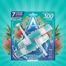 Image of Astonish Foam & Fresh Toilet Blocks, Fresh Eucalyptus Scent, 2 Count