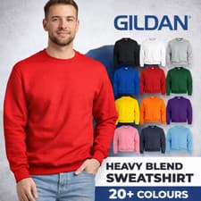 Image of Gildan Heavy Blend Crew Neck Sweatshirt Plain Pullover Jumper Casual Work Top