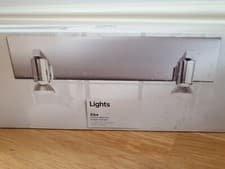 Image of Chrome Effect Twin Halogen Wall Lights with bulbs New