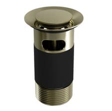 Image of Top Fix Brushed Brass Slotted Basin Click Clack Waste With Overflow