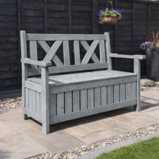 Image of Airwave Darcy Outdoor Wooden 2 Seater Garden Bench with Built In Storage Seat