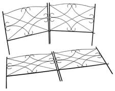 Image of Woodside 2.4m Hanworth Metal Garden Border Edging, Outdoor Lawn Fencing, 4 Pack