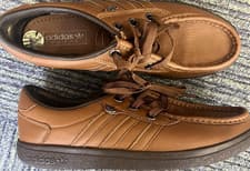 Image of Adidas Limited Edition Punstock Spezial Brown Leather Men's Lace Up Shoes UK 8.5