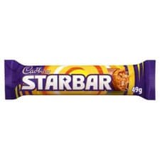 Image of Cadbury Starbar Chocolate Bar Caramel & Peanut Centre, Pack of 10, 49g