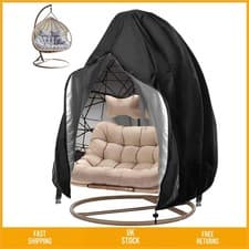 Image of Waterproof Heavy Duty Double Egg Chair Cover Zippered Windproof 91x80in 1Pk