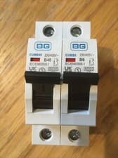 Image of 2 x BG  MCB Miniature Circuit Breakers - CUMB6 - 6A & CUMB40 - 40A