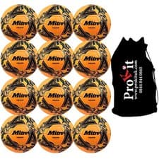 Image of Mitre Calcio One 12 Ball Pack - Fluo Orange/Black/Tidal Teal