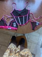 Image of NWT Sophia Intimates XL Bralette/Thong/Bustier 3 Pieces