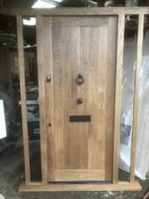 Image of Solid Oak Front Door And Combination Frame, Made To Your Size £1995
