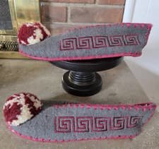 Image of NWT G. Minas Traditional Greek Woolen Slippers No 45 UK Size 11 Leather Bottom