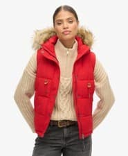Image of Superdry Womens Everest Faux Fur Puffer Gilet
