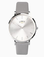 Image of Limit 36mm Womens Round Silver Analogue Watch with Grey Strap RRP £24.99