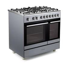 Image of KENWOOD CK600DF-SL 90 cm Dual Fuel Range Cooker – Slate Grey & Chrome