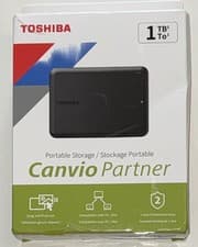 Image of Toshiba Canvio Partner 1TB Portable 2.5’’ External Hard Drive, USB 3.2, Sealed 