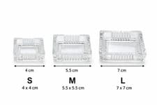 Image of Square Glass Ashtray Clear Heavy Duty Ash Tray 4x4cm 5.5x5.5cm 7x7cm