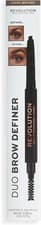 Image of Makeup Revolution Duo Brow Definer Pencil & Brush 0.25g New & Boxed - Dark Brown