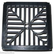 Image of BLACK PLASTIC SQUARE DRAIN COVER 15CM / 6 INCHES