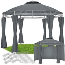 Image of Gazebo Pavilion Side Curtains Garden Party Tent Event Shade Round Outdoor New