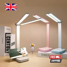 Image of USB Rechargeable Dimmable Desk Lamp 3 Levels Touch LED Foldable Eye Care