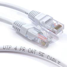 Image of White Network Ethernet RJ45 Cat5E-CCA UTP PATCH 26AWG Cable Lead  1.5m