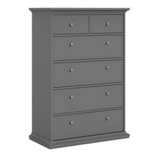 Image of Chest of Drawers Tall 6 Drawer Laminate Scratch Resistant French Country