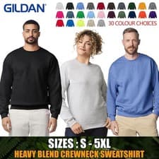 Image of Gildan Heavy Blend Sweatshirt Unisex Fleece Jumper Crew Neck - 30 Colours S-5XL