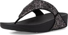 Image of Fitflop Lulu Multi Tonal Black Multi Womens Glitter Slides Sandals