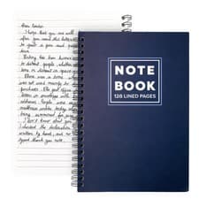 Image of A5 Notebook Spiral Bound Ruled Lined Notepad Pack 128 Pages School Note Book Pad