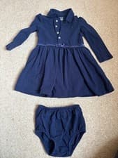 Image of Girls navy blue Ralph Lauren dress 18 months