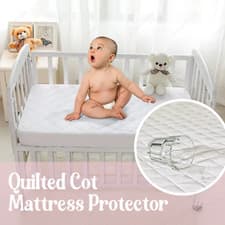 Image of Quilted Cot Mattress Protector 140 x 70 Waterproof Crib Mattress Cover