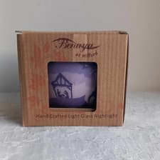 Image of Benaya At Mitford Hand Crafted Light Glass Nightlight A Child Is Born Nativity