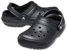 Image of Crocs Unisex Classic Lined Clog, Color: Black, Size 3 UK Men/4 UK Women