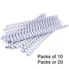 Image of Comb Binding Rings A4 21 Ring 16mm White Rexel Choose Pack Size