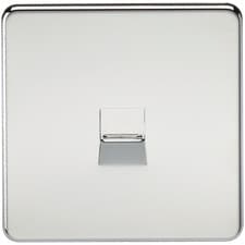 Image of Screwless Telephone Extension Socket - Polished Chrome