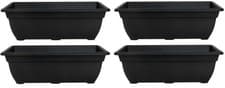 Image of 4 x Bell Trough Bell Planter Plant Pot 50cm Plastic Black Colour Garden Pot