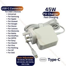 Image of For HP SPECTRE 13-V001NE USB-C 45W Laptop Charger Type C AC Adapter