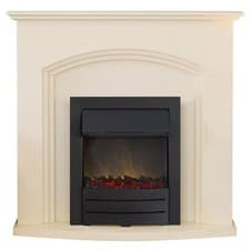 Image of Adam Truro Fireplace in Cream with Colorado Electric Fire in Black, 41 Inch