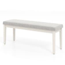 Image of COSTWAY Upholstered Dining Bench Modern Linen Padded Shoe Bench-Light Grey