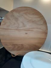 Image of LSA International 46cm (18") Diameter Ash Serving Platter With Leather Handle