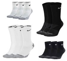 Image of Nike Socks Men Women Dri-Fit 3 Pack Cushioned Crew Socks Gym Football Training