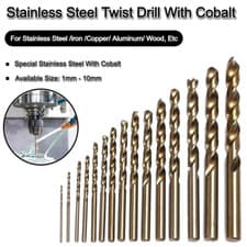 Image of HSS Cobalt Drill Bit Jobber Gold - For Drilling Stainless Steel & Hard Steels