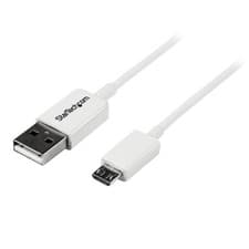 Image of StarTech.com 2m White Micro USB Cable Cord - A to Micro B - Micro USB Charging D