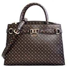 Image of Guess Handbag Arlena Girlfriend Satchel Mocha Logo New