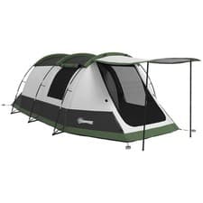 Image of Outsunny Tunnel Tent with Bedroom, Living Room and Porch for 3-4 Man, Green