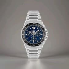 Image of Versace Silver Mens Chronograph Watch Greca Extreme Chrono VE7H00423 Brand New