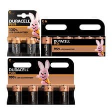 Image of Duracell Plus C Alkaline Batteries 1.5V LR14 MN1400 10 Years Shelf-Life 2 4 6 PK