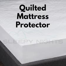 Image of Quilted Polycotton Soft Mattress Protector Elasticated Corners Non Allergenic