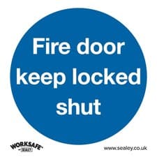 Image of Sealey Fire Door Keep Locked Shut Rigid Plastic Safety Sign SS4P10 Pack of 10