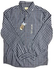 Image of BNWT M&S Regular Fit Pure Cotton Navy Mix Gingham Check Shirt - UK Size L 